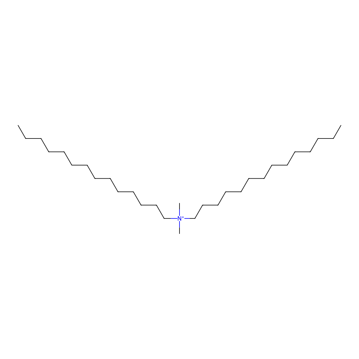 Dimethyldimyristylammonium molecular structure, CAS 20256-58-0