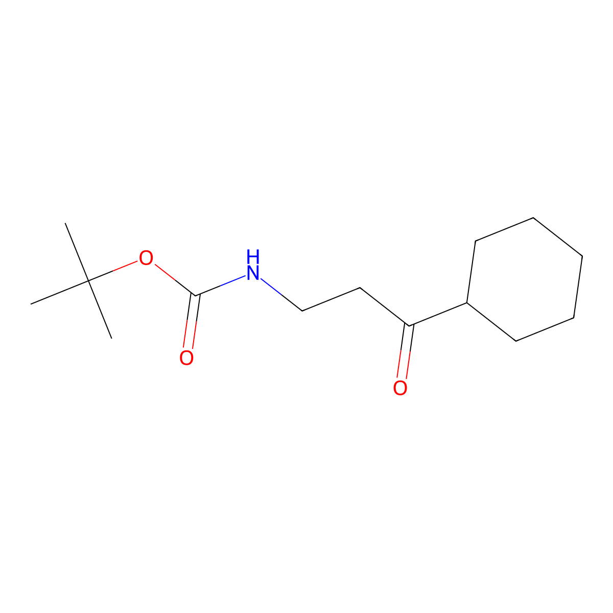 tert-butyl N-(3-cyclohexyl-3-oxopropyl)carbamate molecular structure, CAS 2025655-03-0