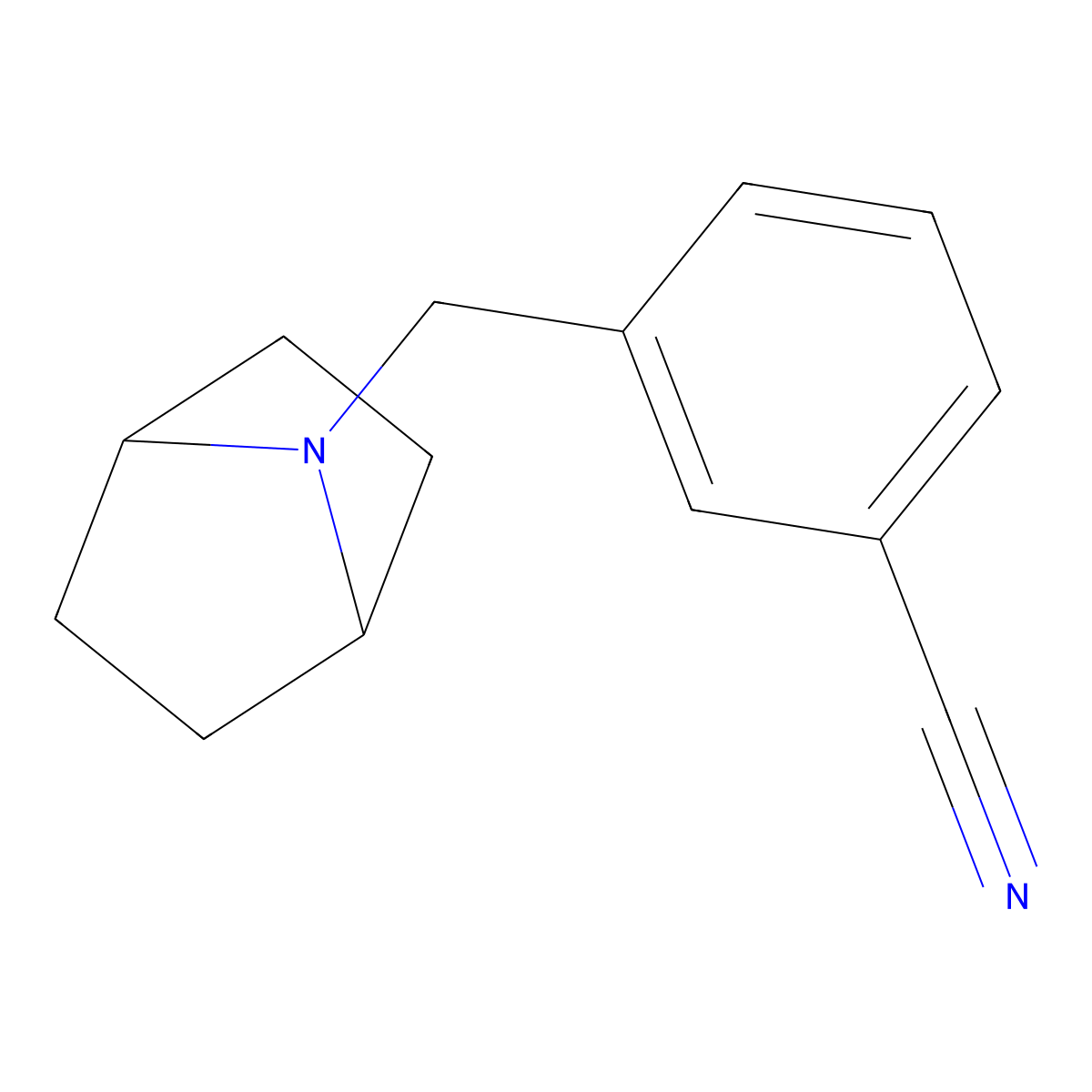 3-({7-Azabicyclo[2.2.1]heptan-7-yl}methyl)benzonitrile molecular structure, CAS 2025679-22-3