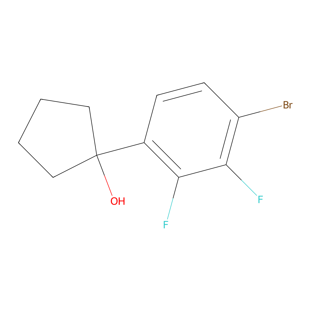 1-(4-Bromo-2,3-difluorophenyl)cyclopentanol molecular structure, CAS 2025721-36-0