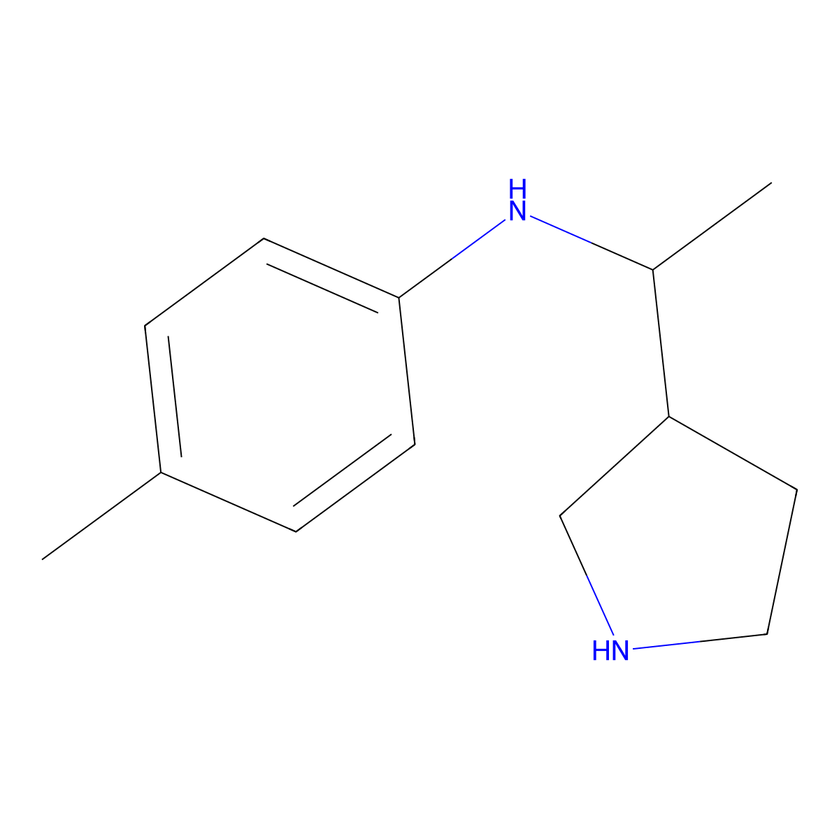 4-methyl-N-[1-(pyrrolidin-3-yl)ethyl]aniline molecular structure, CAS 2025769-81-5