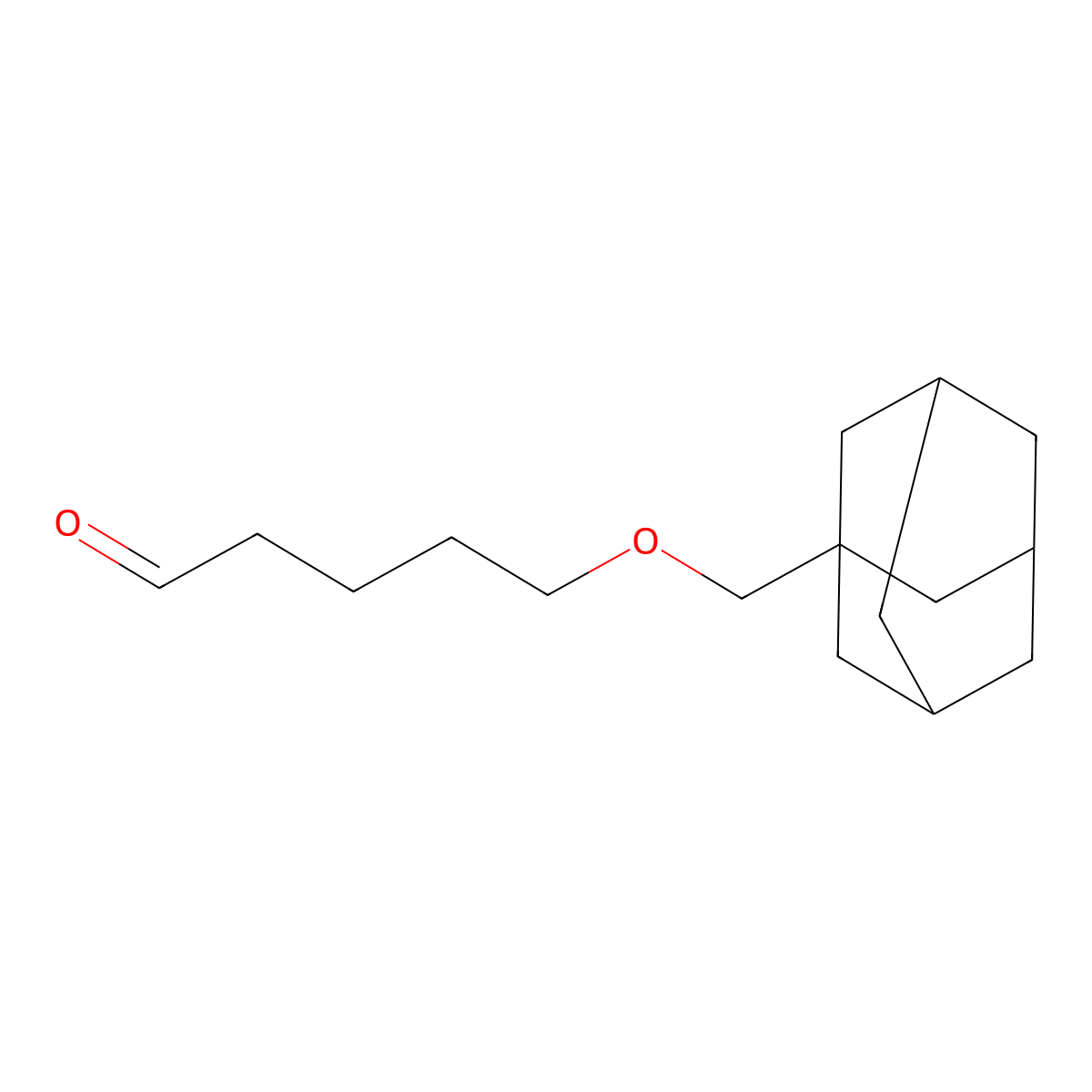 5-(Tricyclo(3.3.1.13,7)dec-1-ylmethoxy)pentanal molecular structure, CAS 202577-32-0