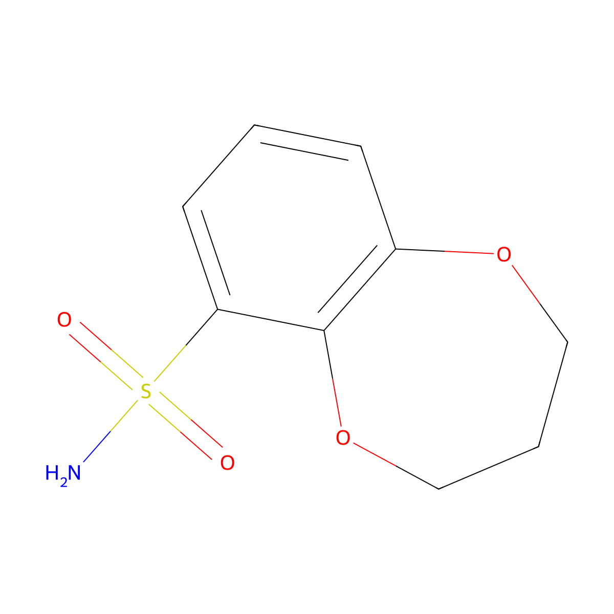 3,4-dihydro-2H-1,5-benzodioxepine-6-sulfonamide molecular structure, CAS 2025777-53-9