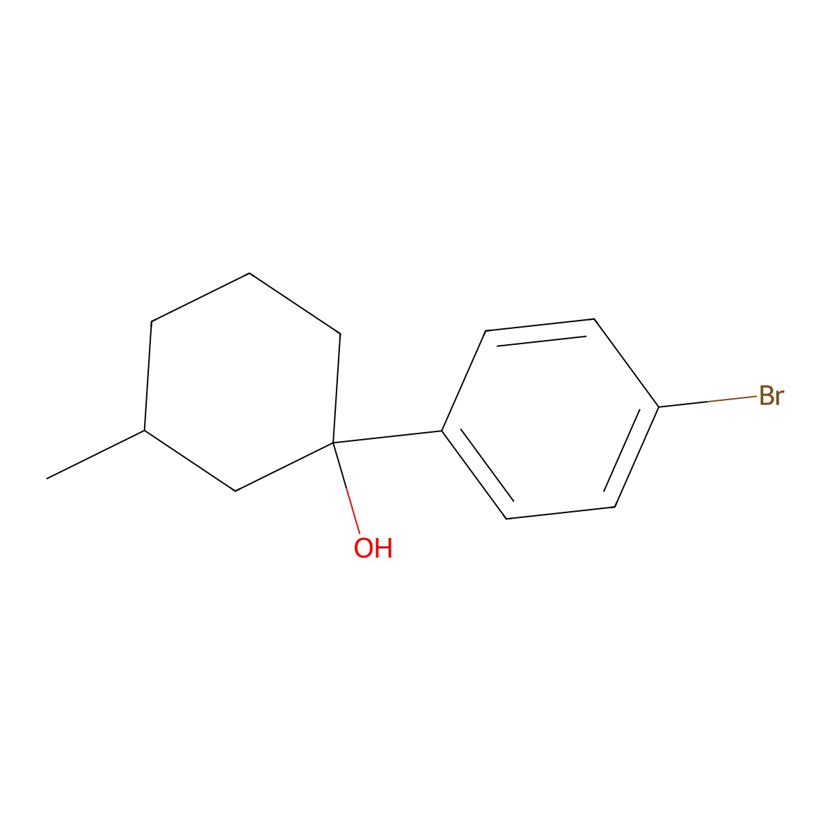 1-(4-Bromophenyl)-3-methylcyclohexan-1-ol molecular structure, CAS 2025785-91-3
