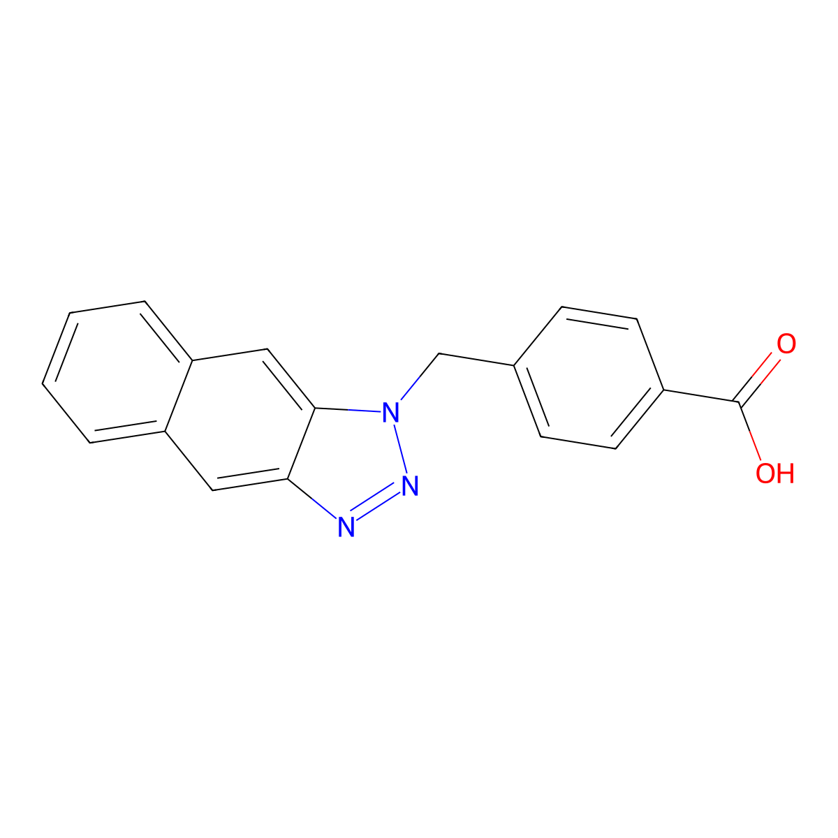 4-(Benzo[f]benzotriazol-3-ylmethyl)benzoic acid molecular structure, CAS 202582-08-9