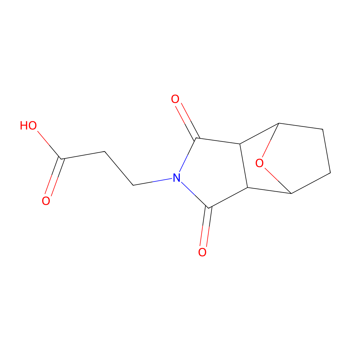 3-{3,5-Dioxo-10-oxa-4-azatricyclo[5.2.1.0,2,6]decan-4-yl}propanoic acid molecular structure, CAS 2025836-70-6