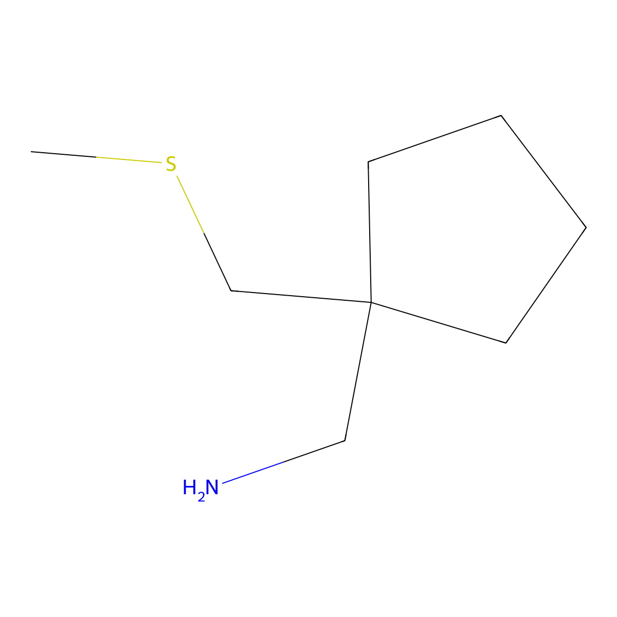 1-{1-[(Methylsulfanyl)methyl]cyclopentyl}methanamine molecular structure, CAS 2025837-29-8
