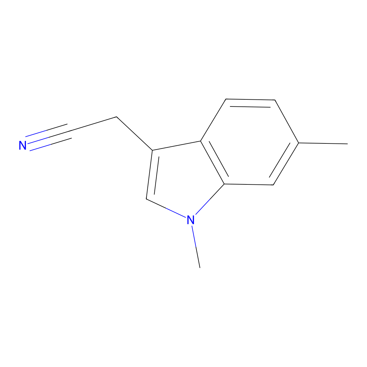 2-(1,6-dimethyl-1H-indol-3-yl)acetonitrile molecular structure, CAS 202584-15-4