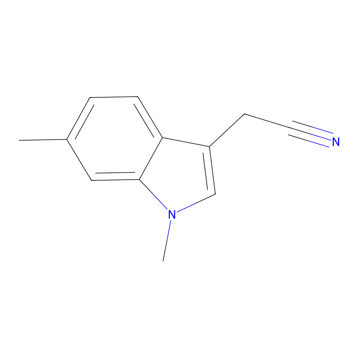 2-(1,6-dimethyl-1H-indol-3-yl)acetonitrile molecular structure, CAS 202584-15-4