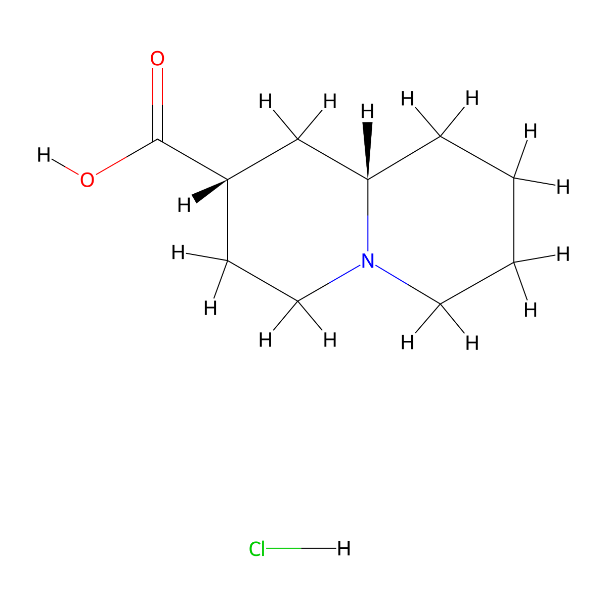 rac-(2R,9aR)-octahydro-1H-quinolizine-2-carboxylic acid hydrochloride molecular structure, CAS 202585-85-1