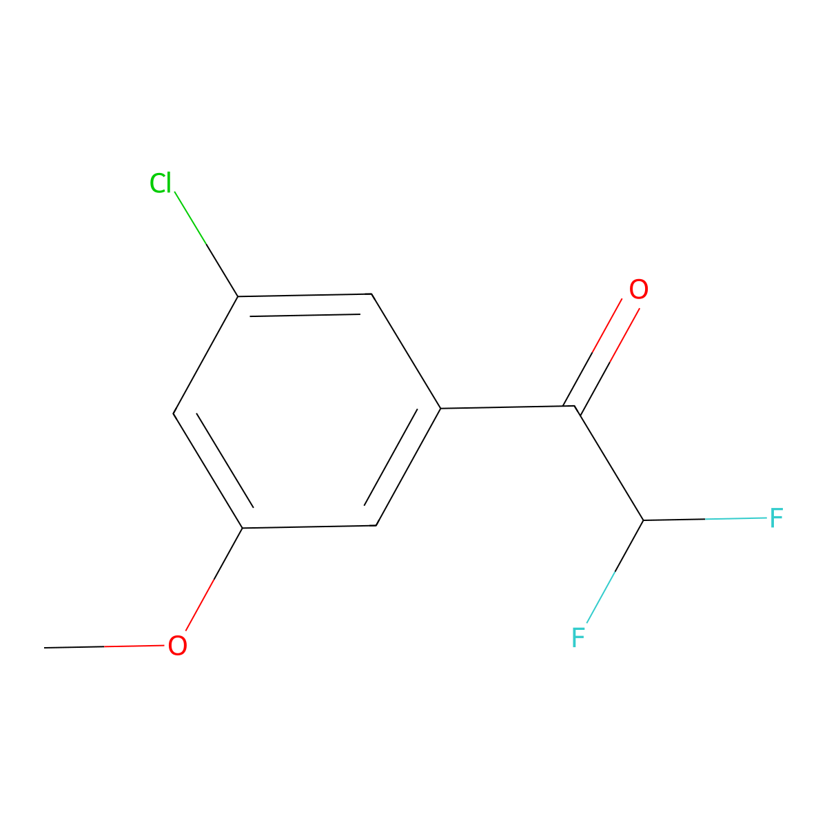 1-(3-Chloro-5-methoxyphenyl)-2,2-difluoroethan-1-one molecular structure, CAS 2025855-17-6