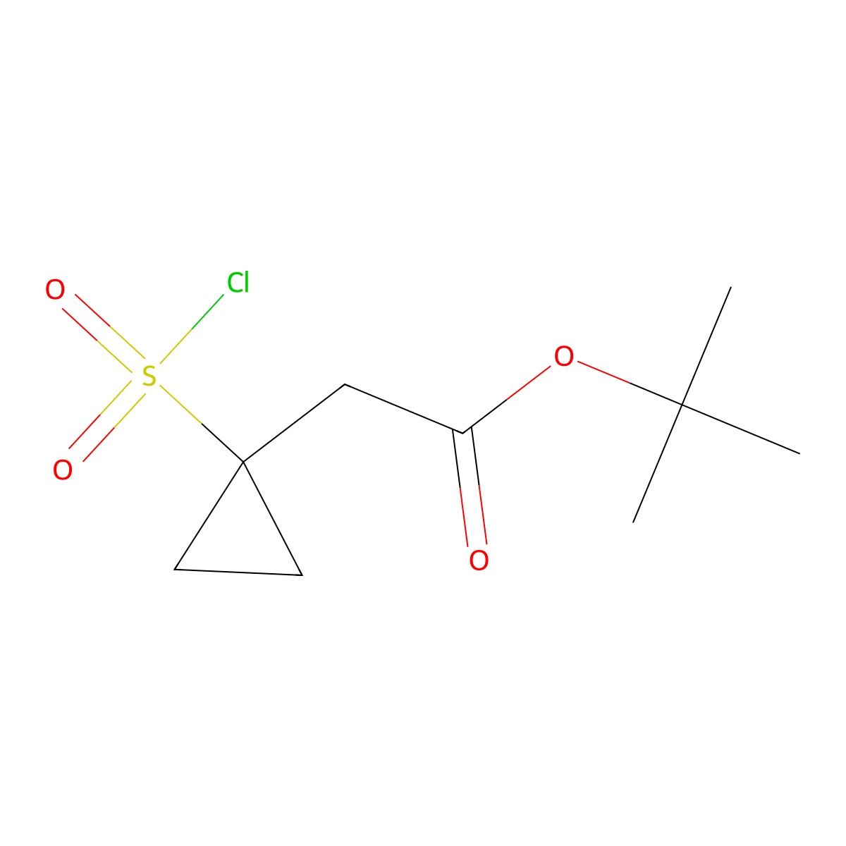Tert-butyl 2-[1-(chlorosulfonyl)cyclopropyl]acetate molecular structure, CAS 2025891-25-0