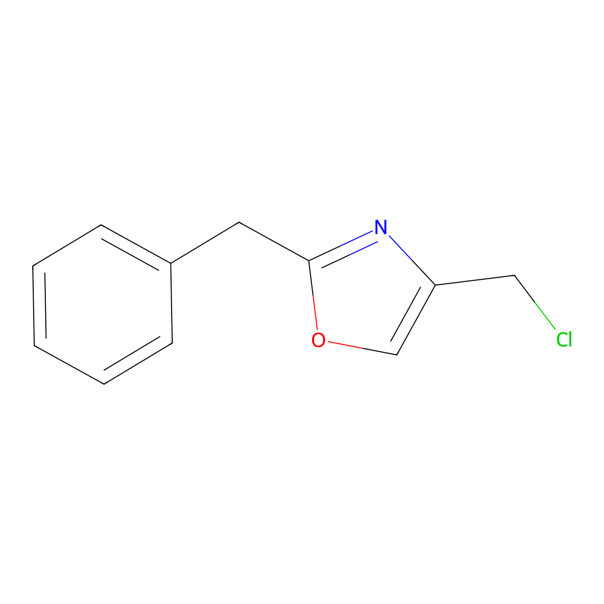 2-Benzyl-4-(chloromethyl)-1,3-oxazole molecular structure, CAS 202594-64-7
