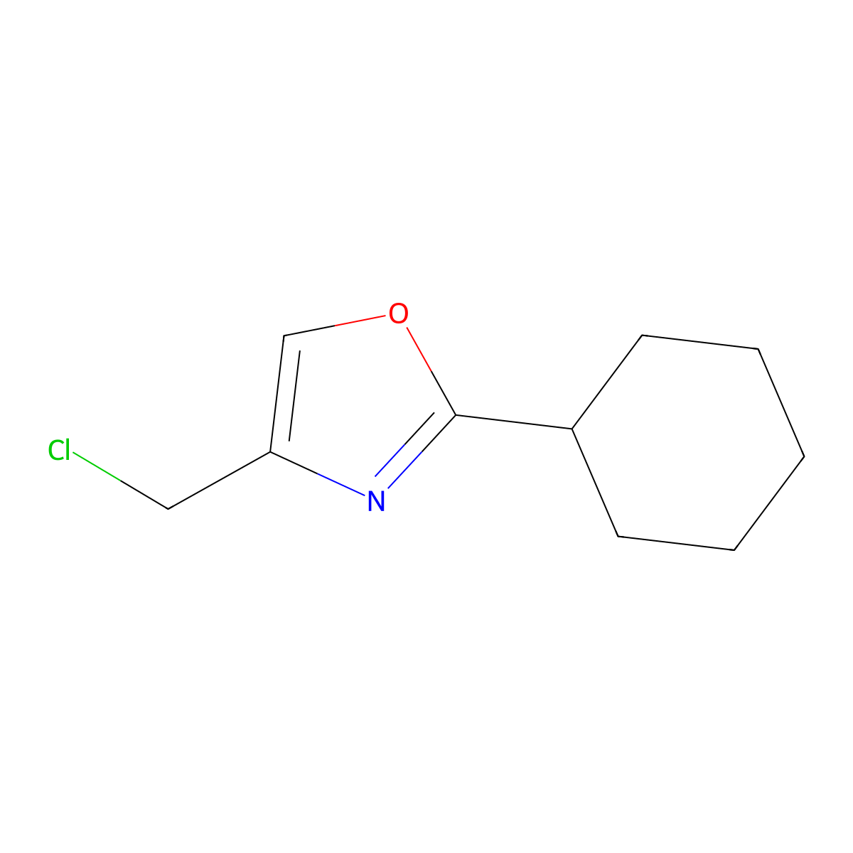 4-(Chloromethyl)-2-cyclohexyl-1,3-oxazole molecular structure, CAS 202594-70-5