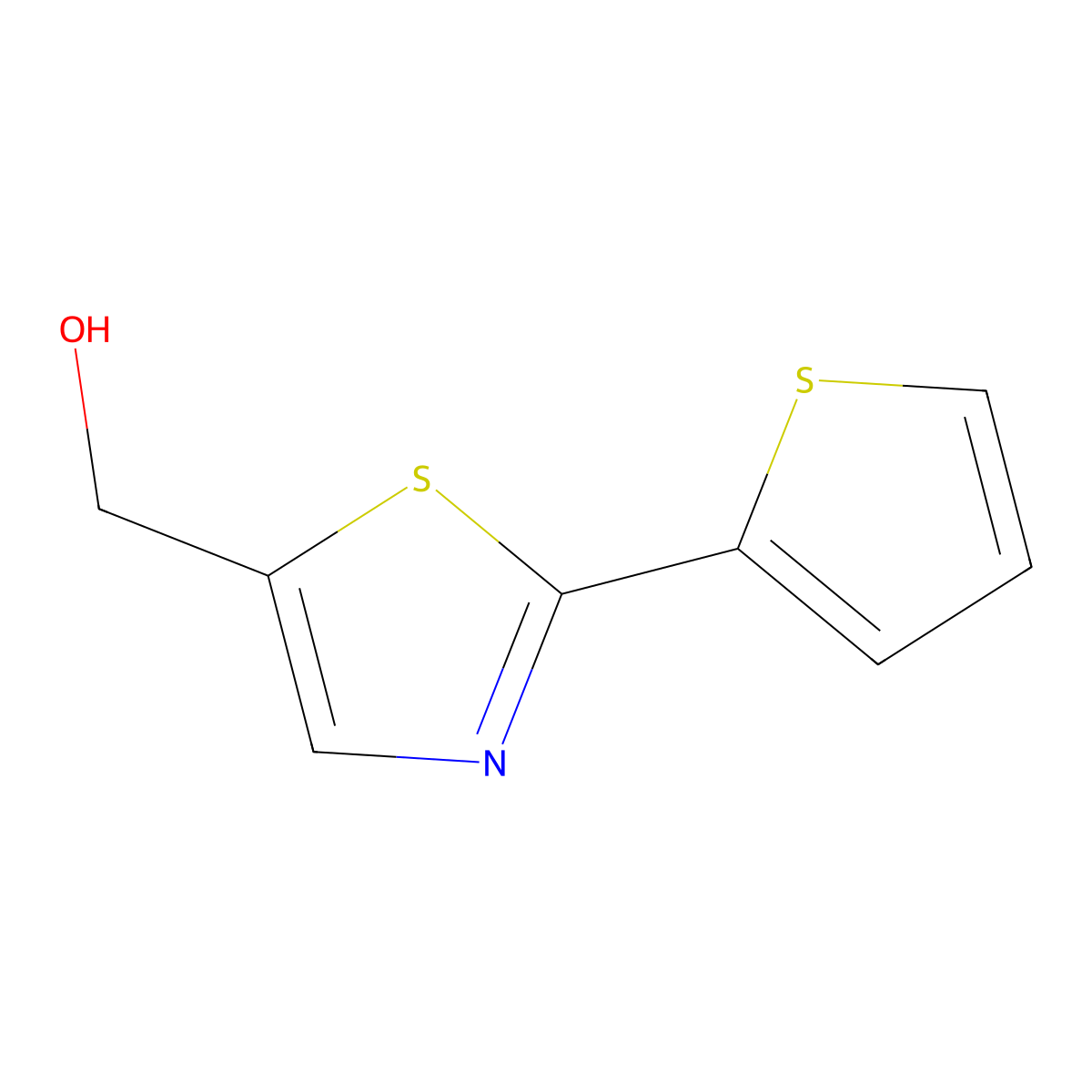2-(2-Thienyl)-5-thiazolylmethanol molecular structure, CAS 202595-30-0