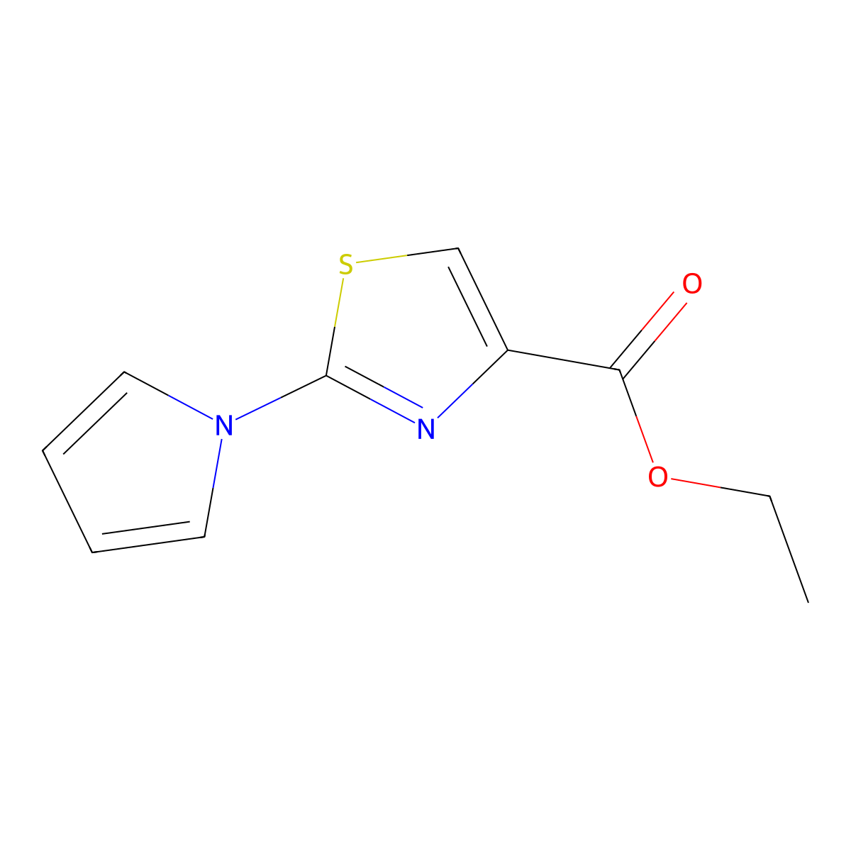 Ethyl 2-(1H-pyrrol-1-yl)thiazole-4-carboxylate molecular structure, CAS 202595-58-2
