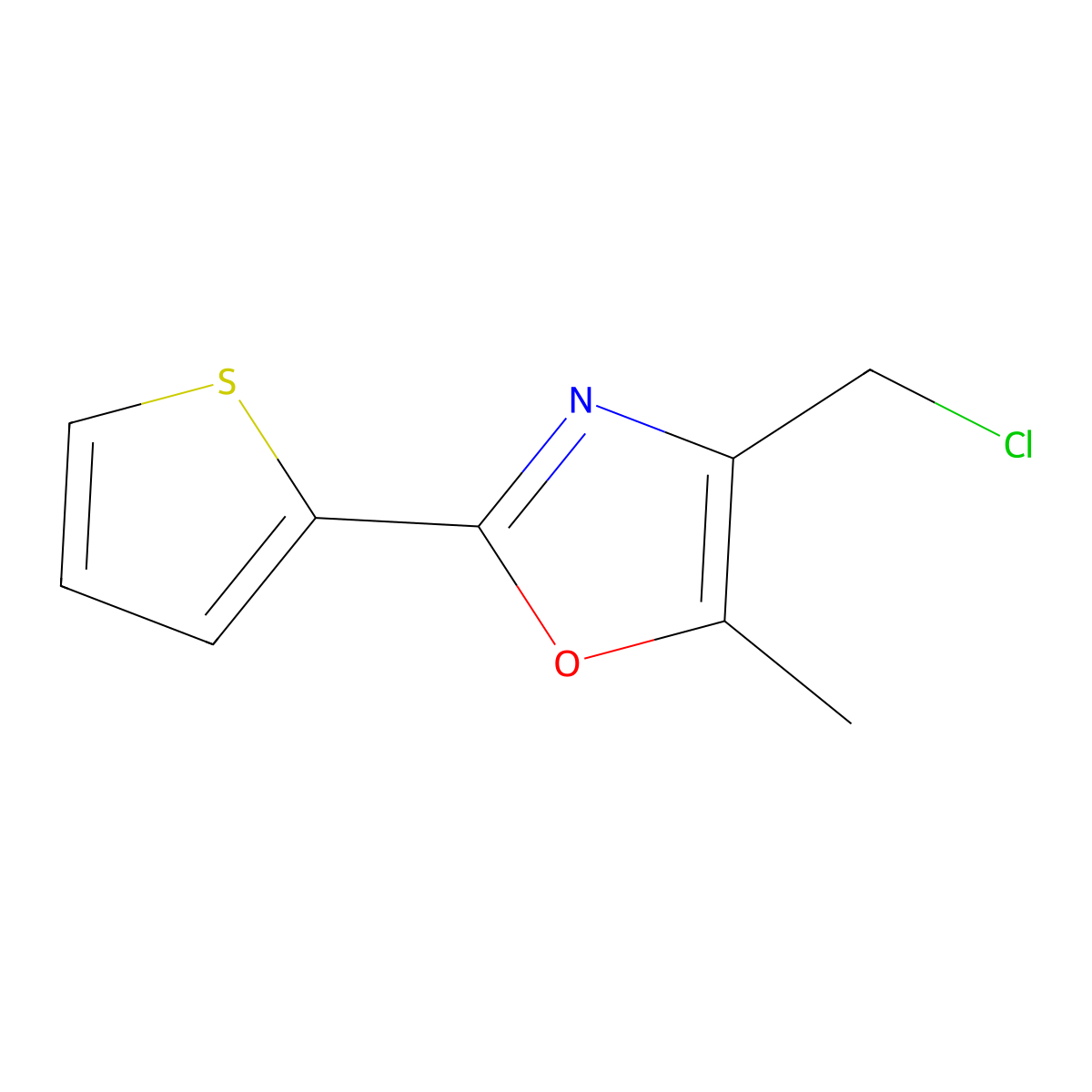 4-(Chloromethyl)-5-methyl-2-(thiophen-2-yl)-1,3-oxazole molecular structure, CAS 202595-63-9