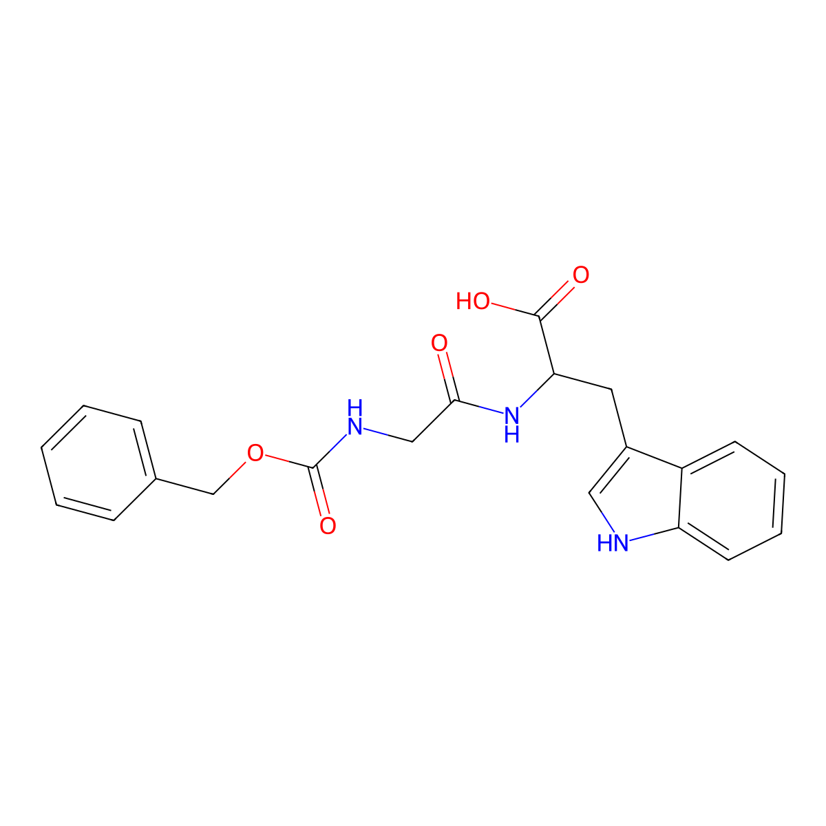 (2R)-2-(2-{[(Benzyloxy)carbonyl]amino}acetamido)-3-(1H-indol-3-YL)propanoic acid molecular structure, CAS 202595-75-3