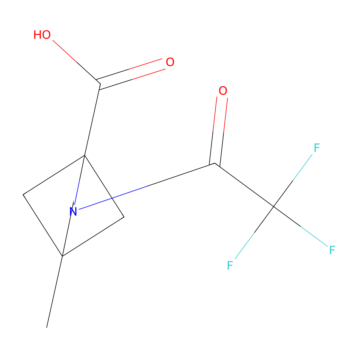 4-Methyl-2-(trifluoroacetyl)-2-azabicyclo[2.1.1]hexane-1-carboxylic acid molecular structure, CAS 2025961-39-9