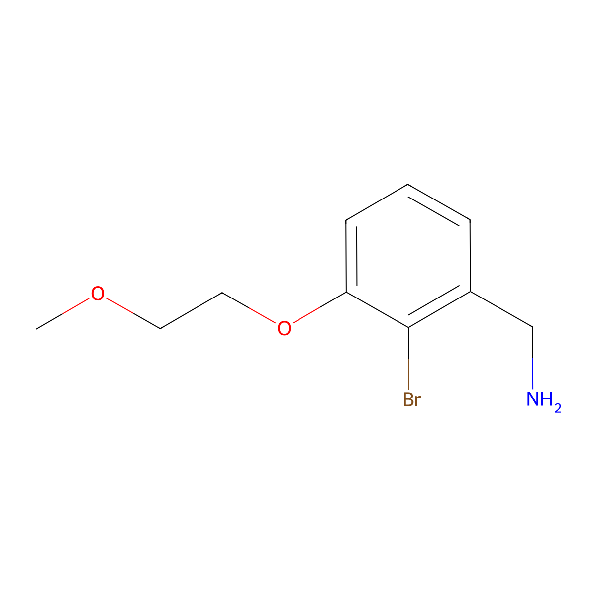2-Bromo-3-(2-methoxy-ethoxy)-benzylamine molecular structure, CAS 2025971-96-2
