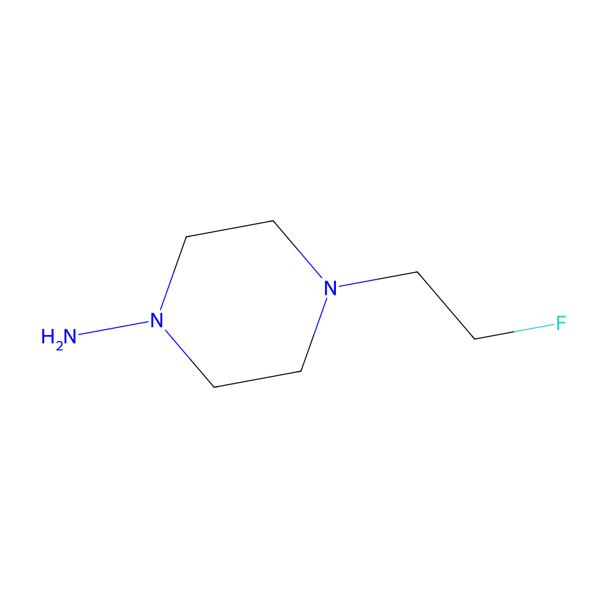 4-(2-Fluoroethyl)piperazin-1-amine molecular structure, CAS 2025994-47-0