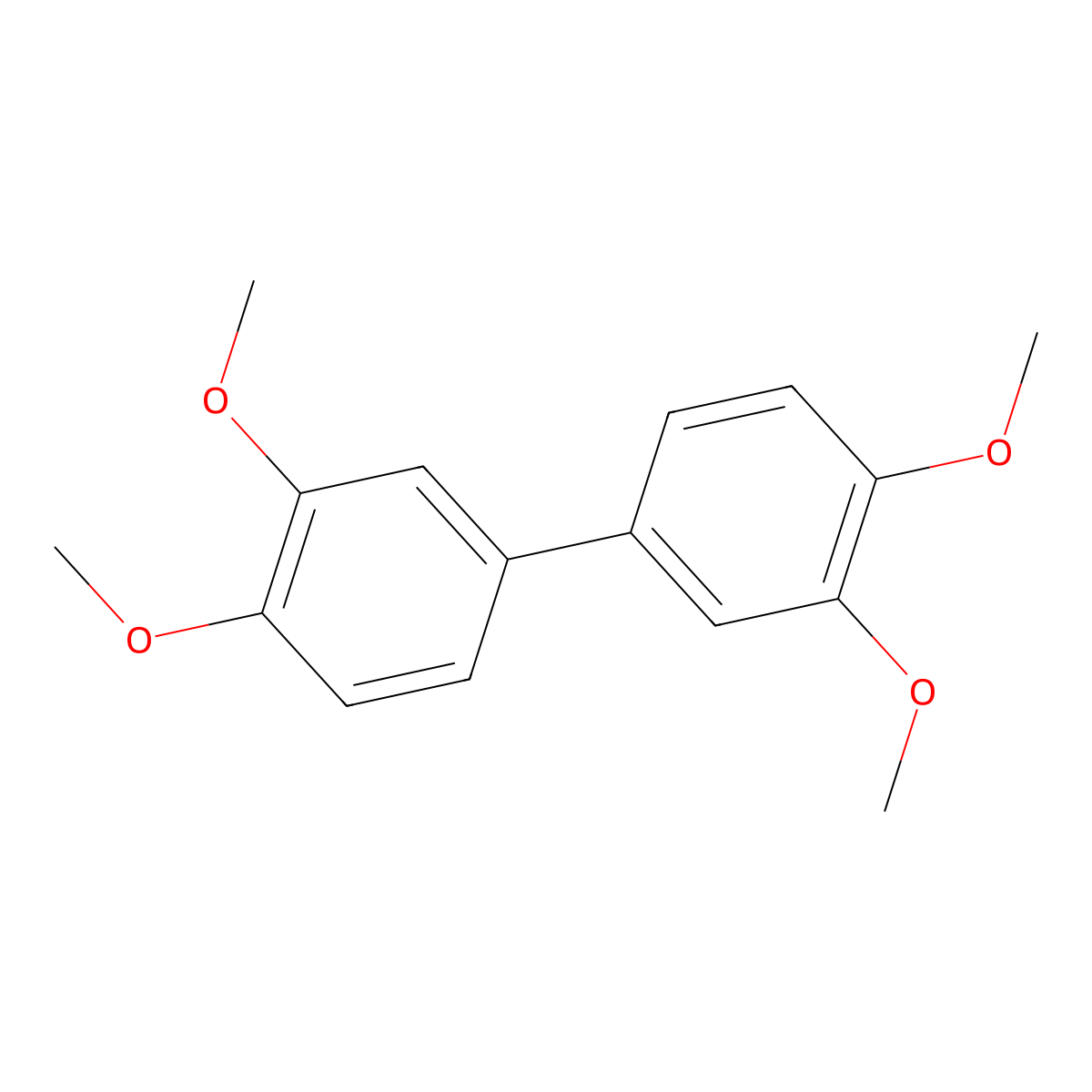 3,3',4,4'-Tetramethoxy-1,1'-biphenyl molecular structure, CAS 2026-27-9