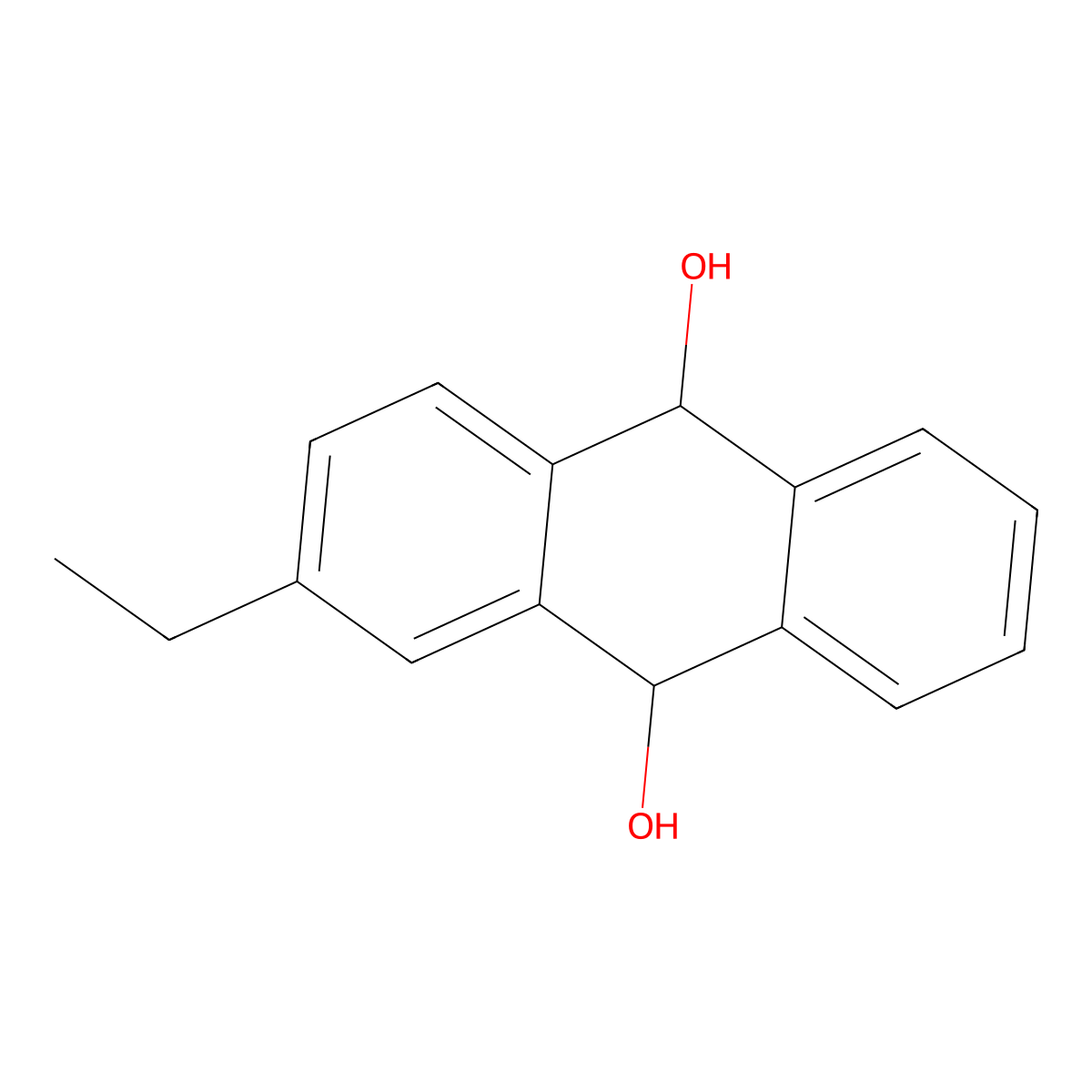 2-Ethyl-9,10-dihydroanthracene-9,10-diol molecular structure, CAS 2026-28-0