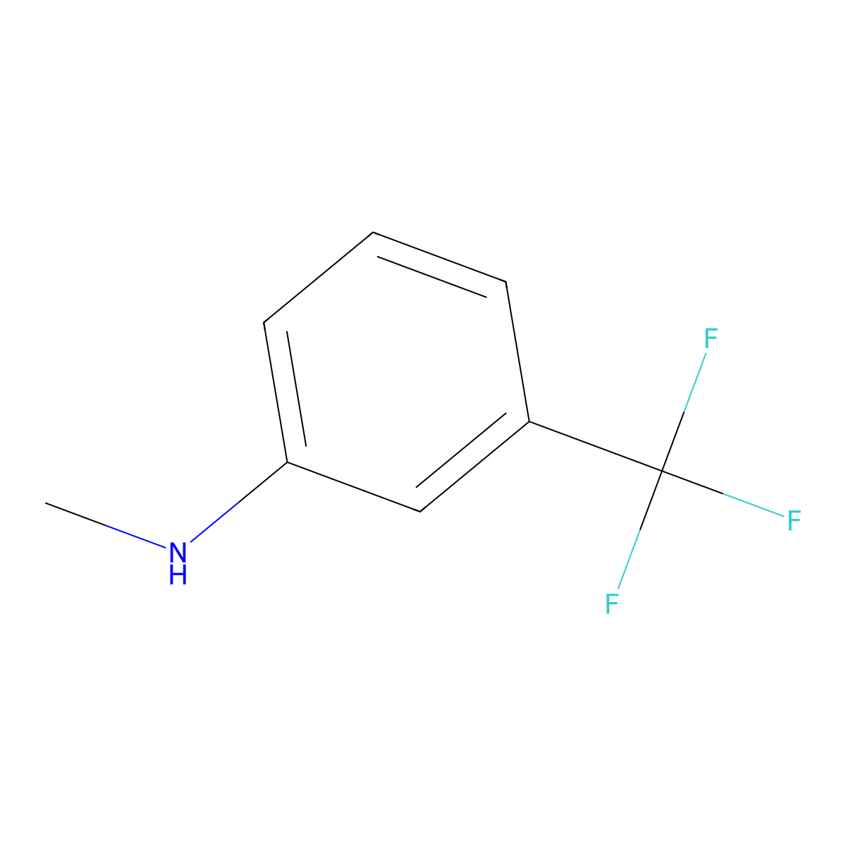 N-methyl-3-(trifluoromethyl)aniline molecular structure, CAS 2026-70-2