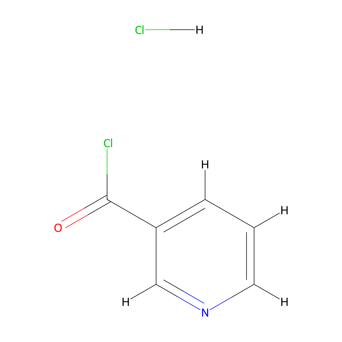 3-Pyridinecarbonyl chloride, hydrochloride (1:1) molecular structure, CAS 20260-53-1