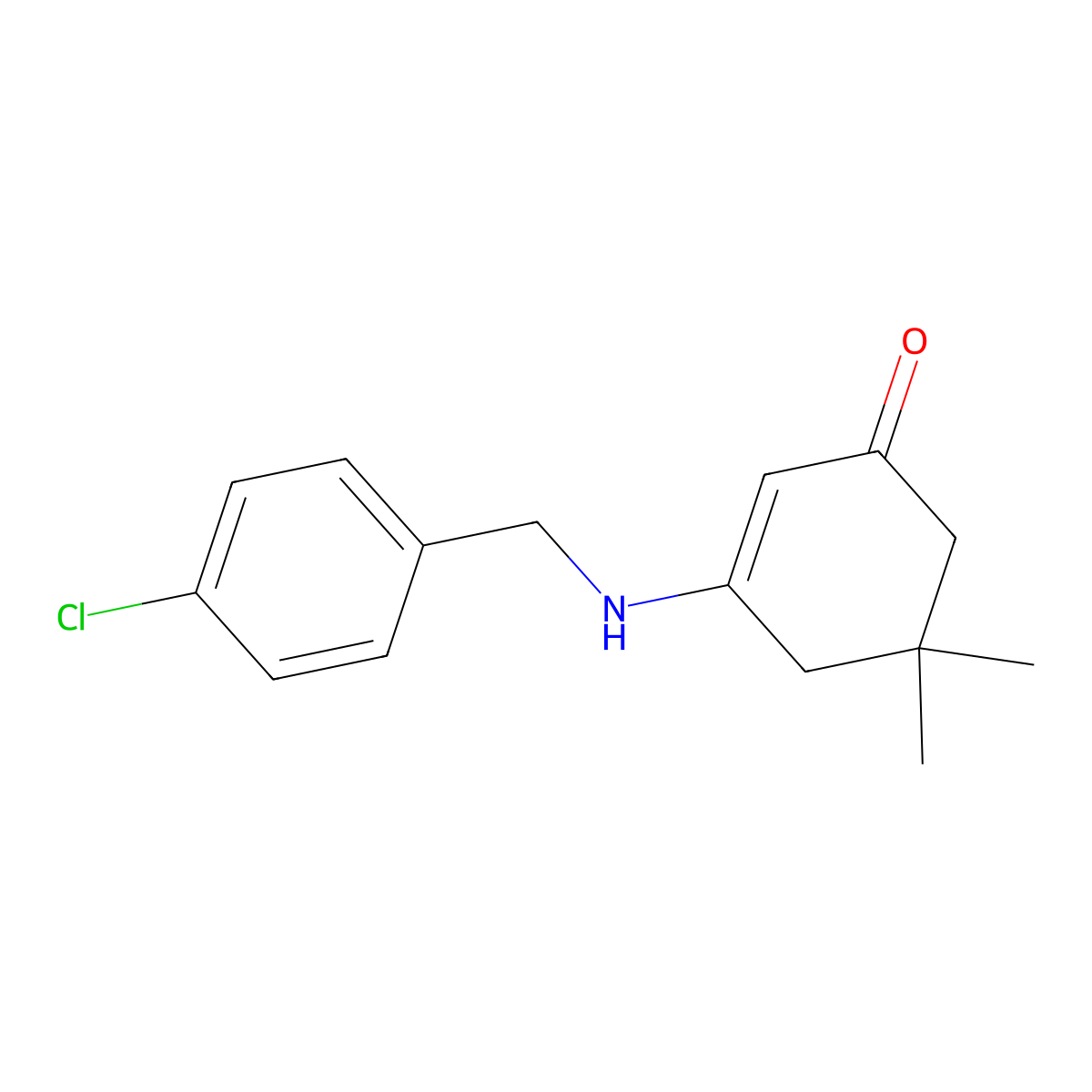 3-[(4-Chlorophenyl)methylamino]-5,5-dimethylcyclohex-2-en-1-one molecular structure, CAS 202601-79-4