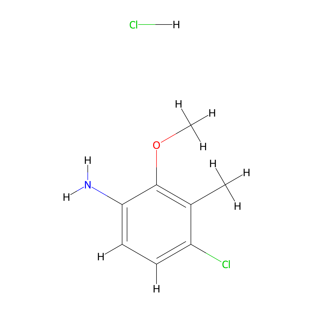 4-Chloro-2-methoxy-3-methylaniline hydrochloride molecular structure, CAS 202603-14-3