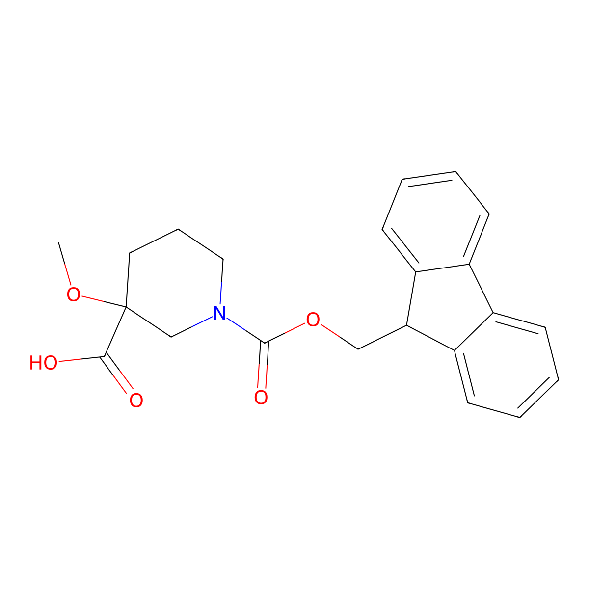 1-{[(9H-fluoren-9-yl)methoxy]carbonyl}-3-methoxypiperidine-3-carboxylic acid molecular structure, CAS 2026092-31-7