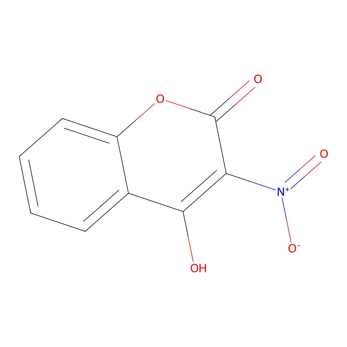 4-Hydroxy-3-nitrocoumarin molecular structure, CAS 20261-31-8