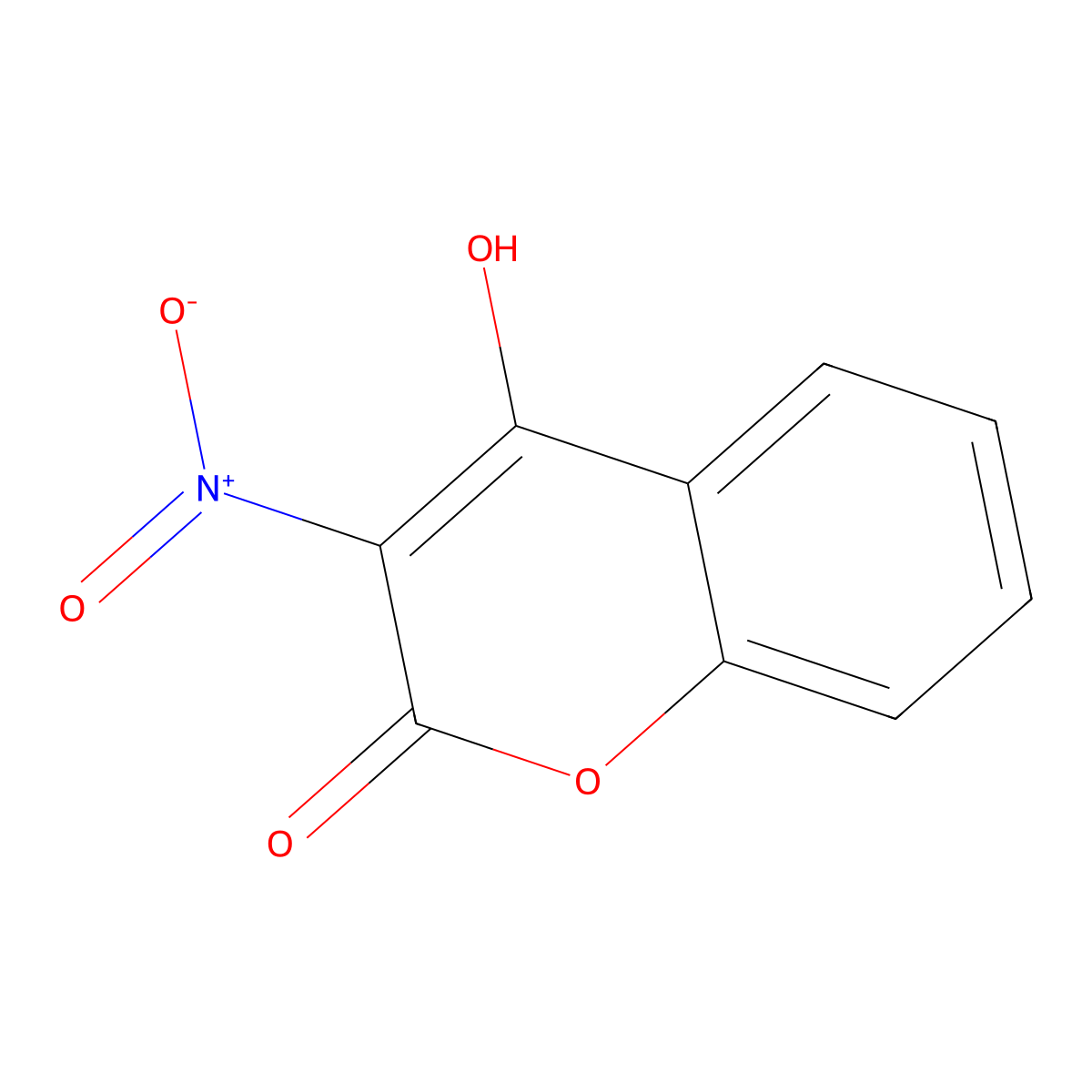 4-Hydroxy-3-nitrocoumarin molecular structure, CAS 20261-31-8
