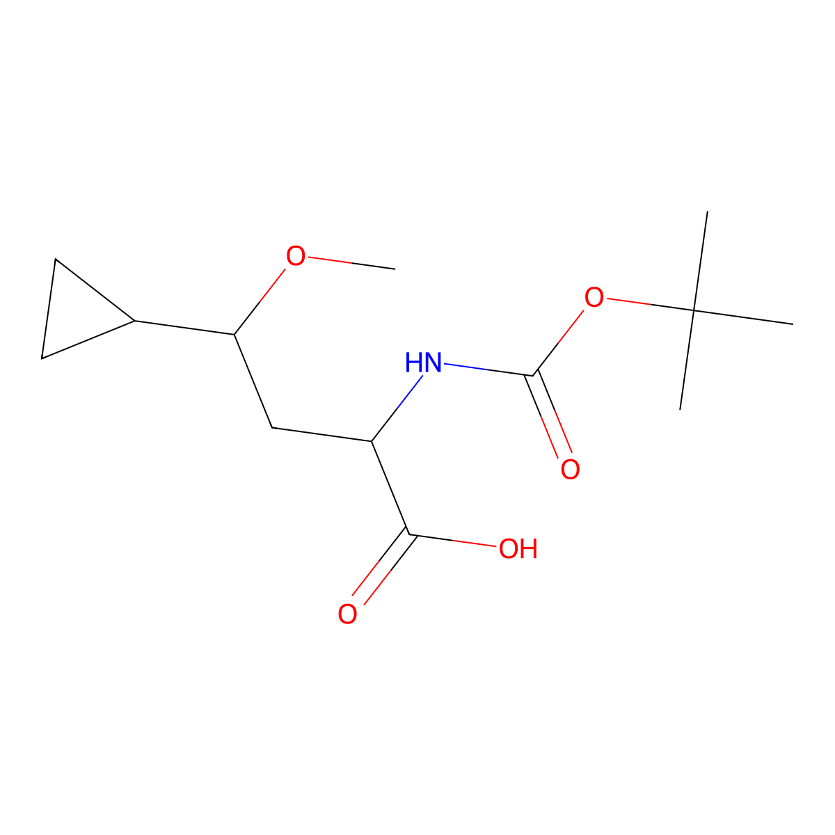 2-{[(Tert-butoxy)carbonyl]amino}-4-cyclopropyl-4-methoxybutanoic acid molecular structure, CAS 2026170-49-8