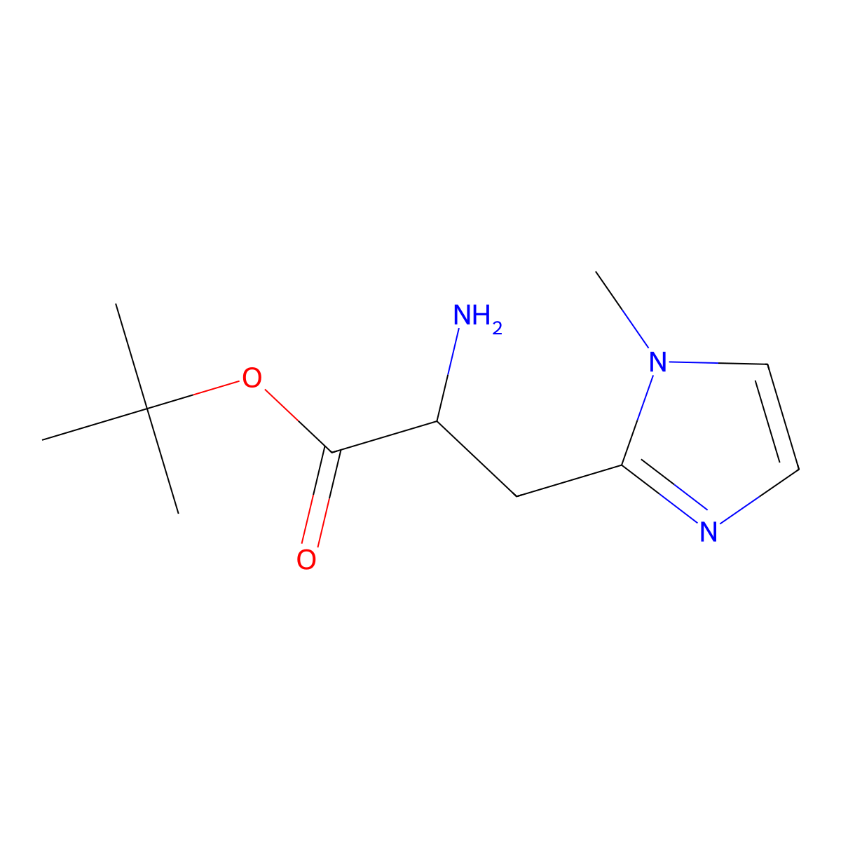tert-butyl 2-amino-3-(1-methyl-1H-imidazol-2-yl)propanoate molecular structure, CAS 2026192-92-5