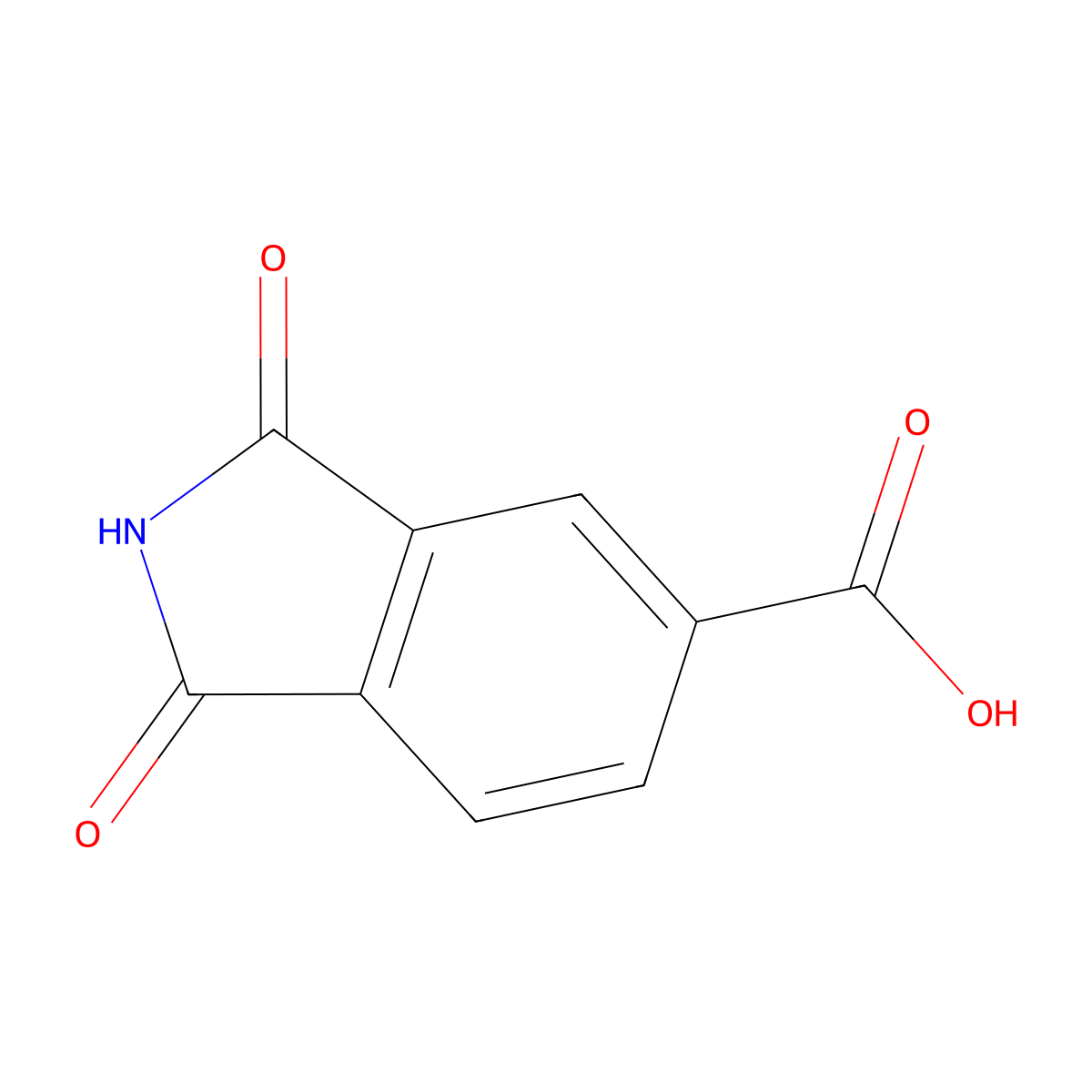 Trimellitimide molecular structure, CAS 20262-55-9