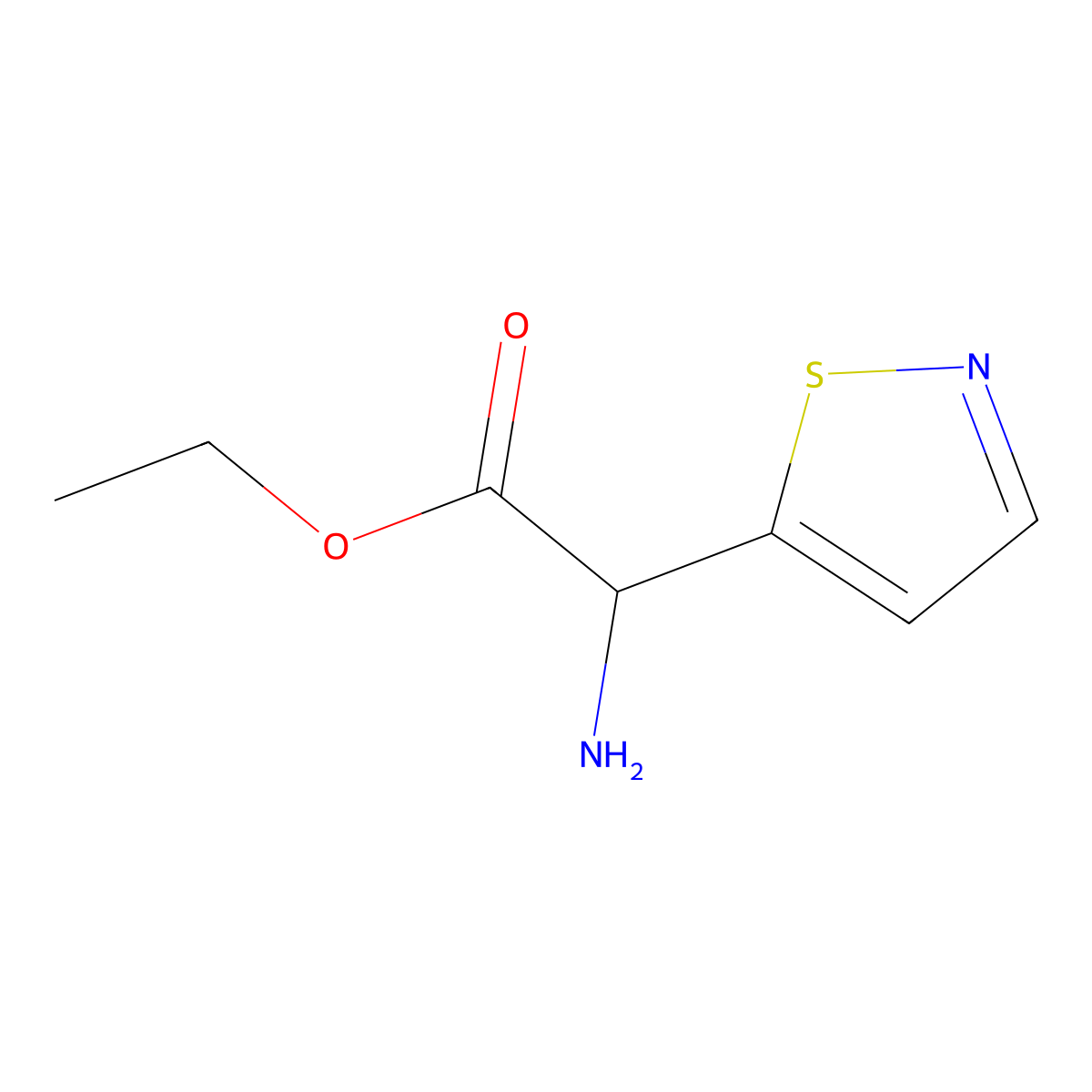 Ethyl 2-amino-2-(1,2-thiazol-5-yl)acetate molecular structure, CAS 2026218-00-6
