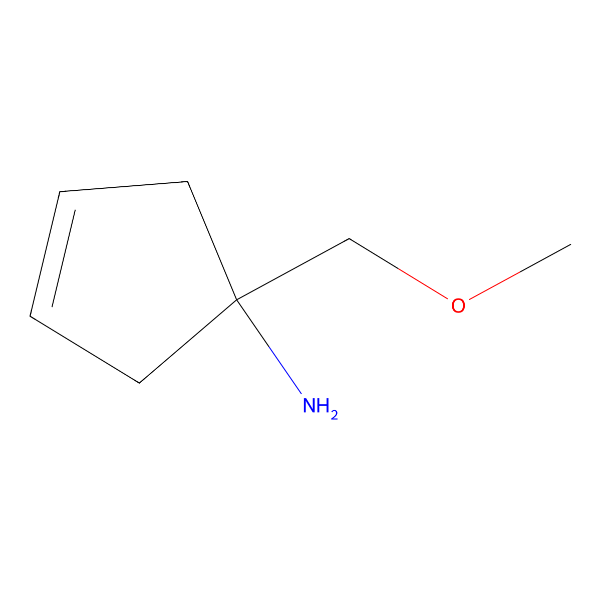 1-(Methoxymethyl)cyclopent-3-en-1-amine molecular structure, CAS 2026285-83-4