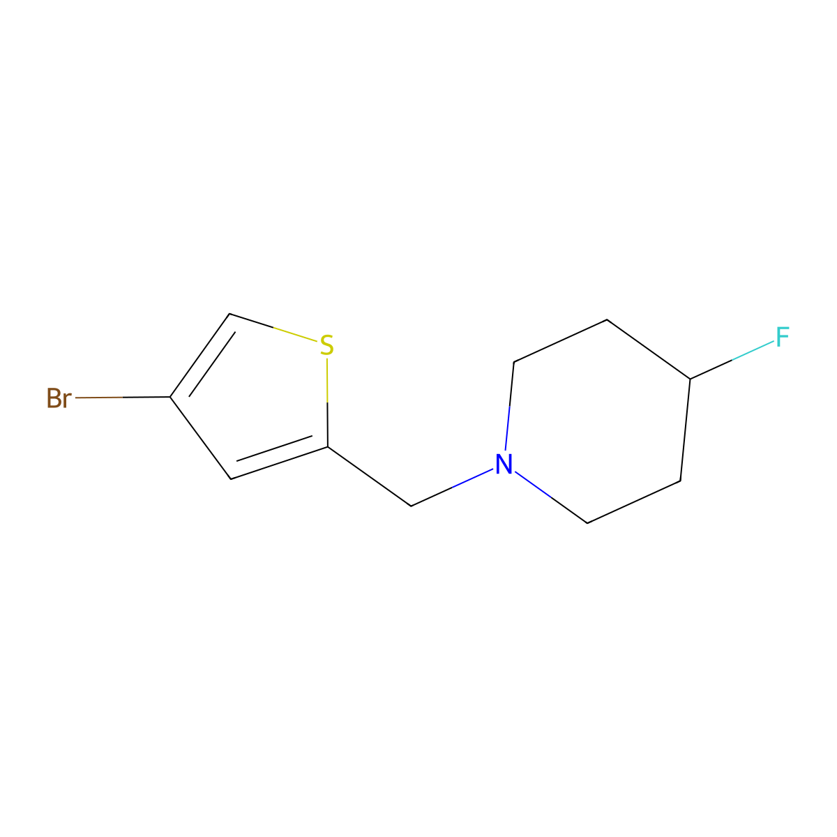 1-[(4-Bromothiophen-2-yl)methyl]-4-fluoropiperidine molecular structure, CAS 2026288-96-8