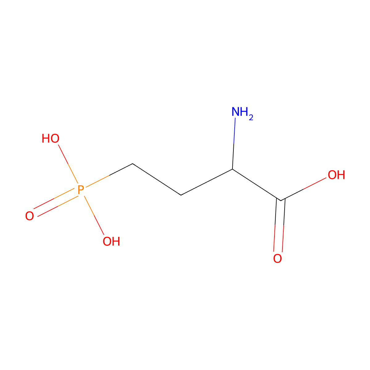 2-Amino-4-phosphonobutanoic acid molecular structure, CAS 20263-07-4