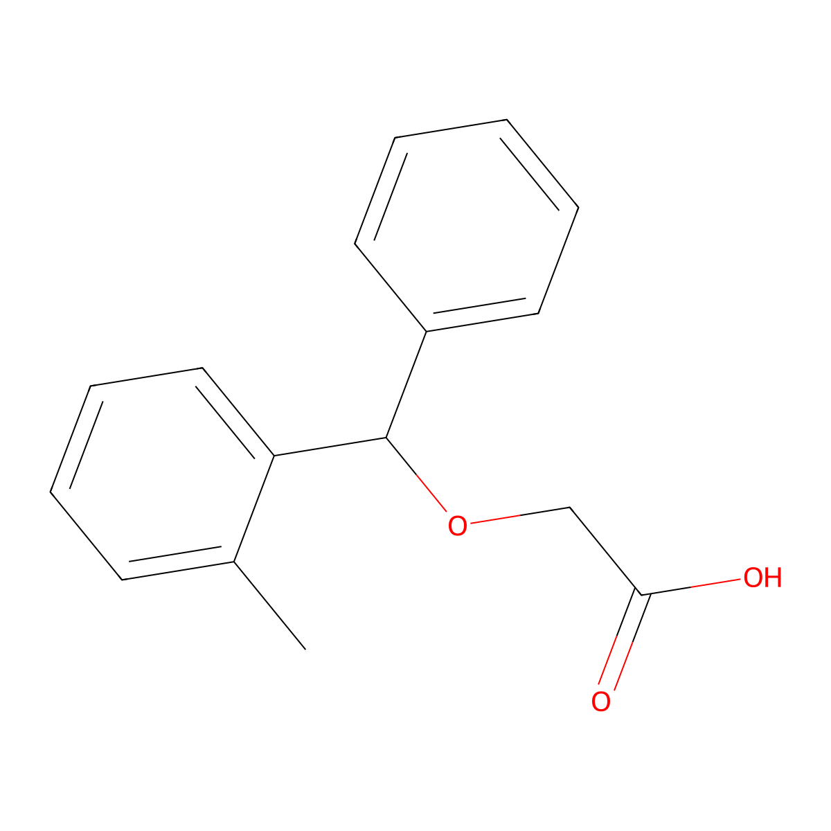 2-Methylbenzhydryloxyacetic acid molecular structure, CAS 20263-93-8