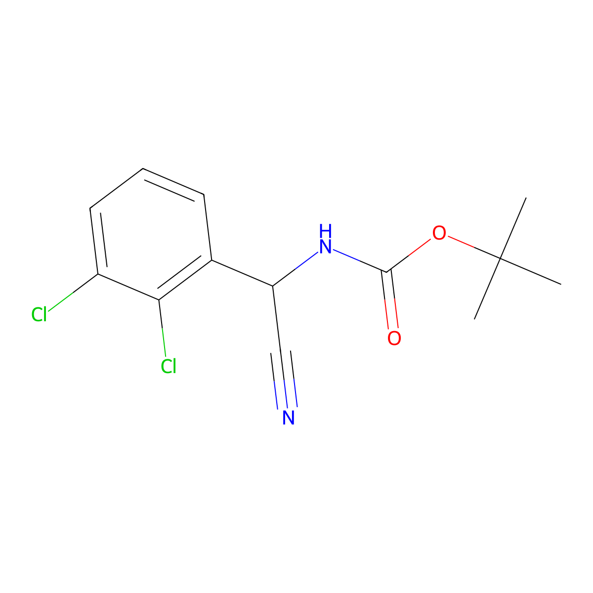 tert-butyl N-[cyano(2,3-dichlorophenyl)methyl]carbamate molecular structure, CAS 2026303-01-3