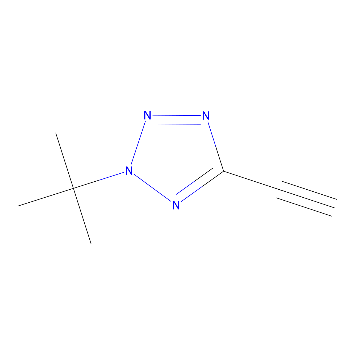 2-tert-butyl-5-ethynyl-2H-1,2,3,4-tetrazole molecular structure, CAS 2026392-51-6