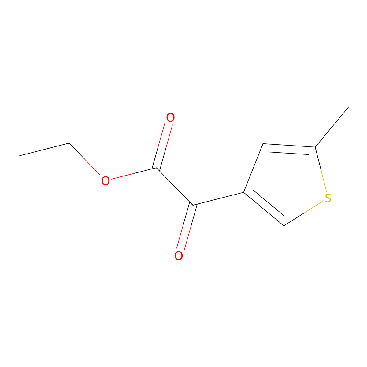 Ethyl 5-methyl-alpha-oxo-3-thiopheneacetate molecular structure, CAS 2026416-08-8