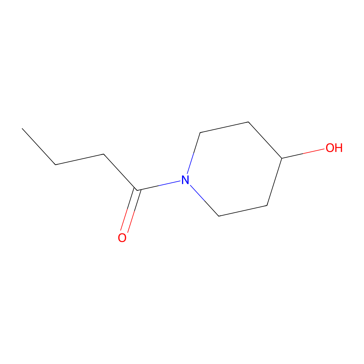 1-(4-Hydroxypiperidin-1-yl)butan-1-one molecular structure, CAS 202647-18-5