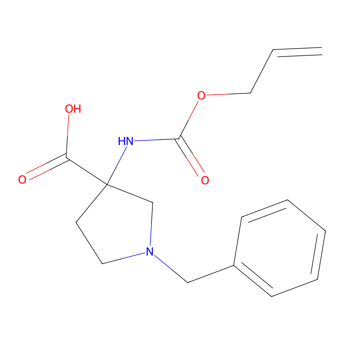 1-Benzyl-3-{[(prop-2-en-1-yloxy)carbonyl]amino}pyrrolidine-3-carboxylic acid molecular structure, CAS 2026490-37-7