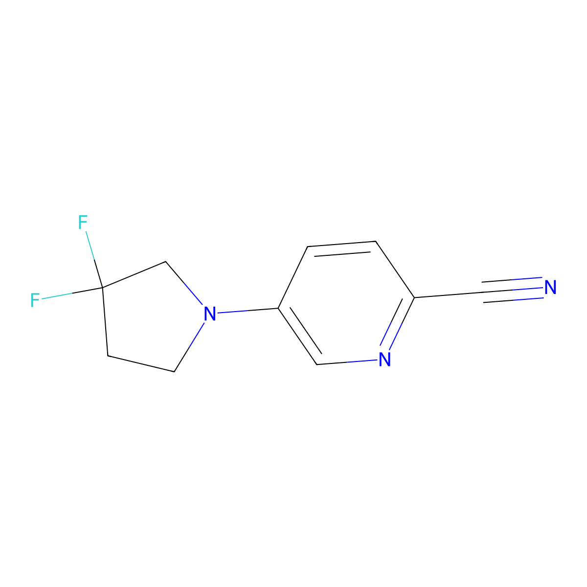 5-(3,3-Difluoropyrrolidin-1-yl)pyridine-2-carbonitrile molecular structure, CAS 2026498-49-5