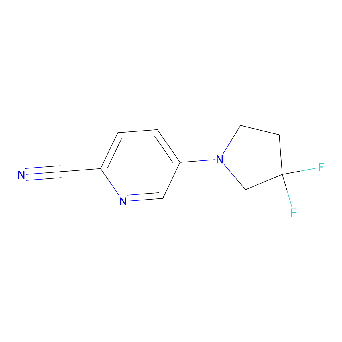 5-(3,3-Difluoropyrrolidin-1-yl)pyridine-2-carbonitrile molecular structure, CAS 2026498-49-5