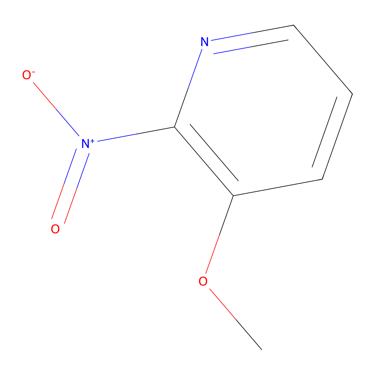 3-Methoxy-2-nitropyridine molecular structure, CAS 20265-37-6